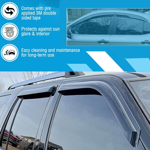 Tape on Rain Guards for 2019-2026 Toyota Corolla Hatchback - Product Imagery