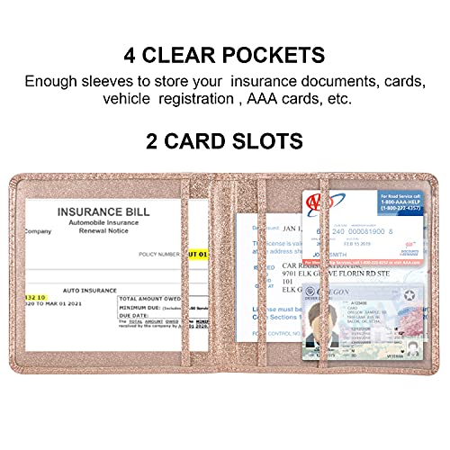 Car Registration and Insurance Holder, Glove Box Organizer, Rose - Product Imagery