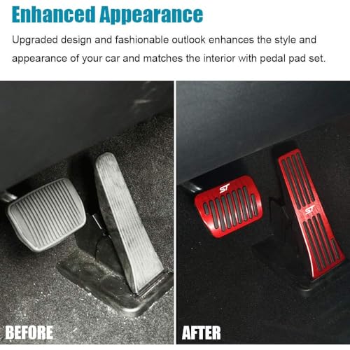 LEXLEY 2PCS Anti-Slip Aluminum Brake Gas Pedal Pads,Auto No - Product Imagery