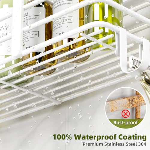 Yougai White Shower Caddy, Bathroom Organizers and Storage - Product Imagery
