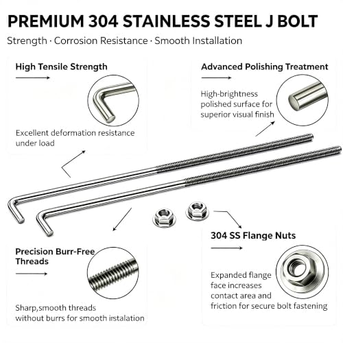 Battery Hold Down,304 SS J-Bolt Kit,Fits Civic 06-15,CR-V 07-11 - Product Imagery