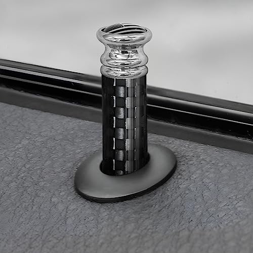 Moly Magnolia 4PCS Carbon Fiber Car Door Lock Knob Covers, Black - Product Imagery