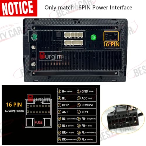 16pin Car Radio Stereo Power Retrofit Wiring Harness Cable - Product Imagery