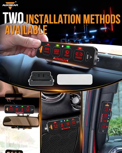 Auxbeam 4 Gang Slim Switch Panel RGB AS-R40 Auto-Dimmable - Product Imagery