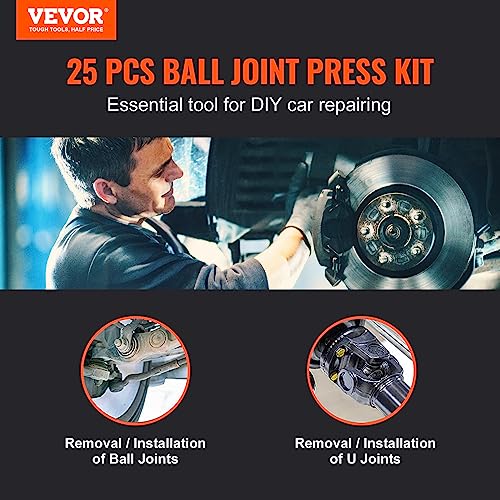 VEVOR Ball Joint Press Kit, 25 pcsTool Kit, C-Press Ball Joint - Product Imagery
