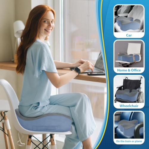 BlissTrends Memory Foam Seat Cushion for Office Chair & Car Seat - Product Imagery