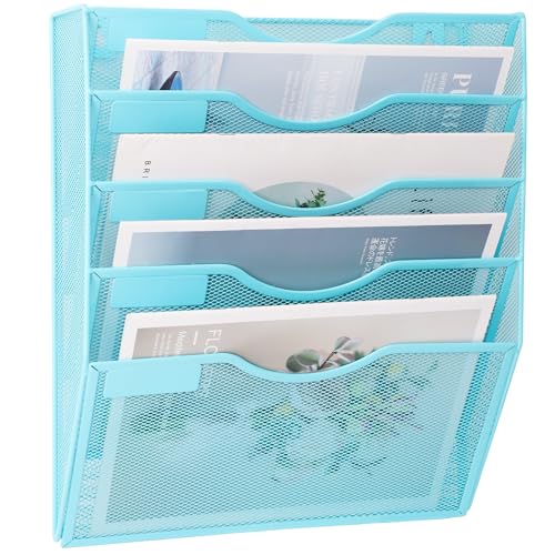 EASEPRES 5 Pocket Mesh Hanging Wall File Organizer, Wall Mounted - Product Imagery
