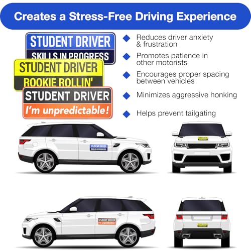 3PCS Student Driver Magnet for Car - Removable Student Driver - Product Imagery