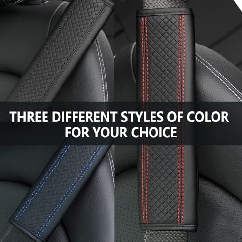 2PCS Car Seat Belt Cover Pad,Breathable Leather Seatbelt Covers - Product Imagery