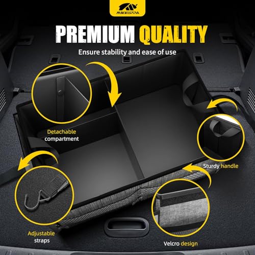 MIKKUPPA Trunk Organizer with Lid - 65L Collapsible Car - Product Imagery