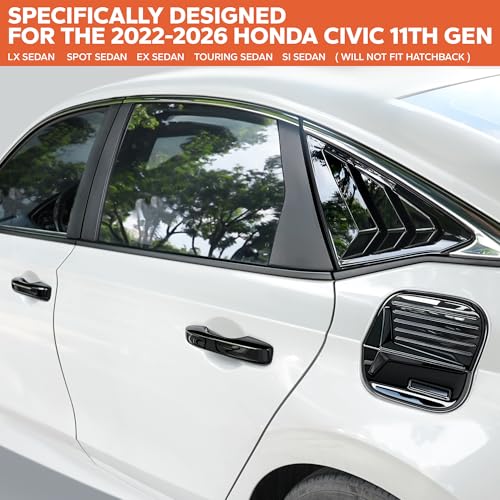 for 2022-2026 Honda Civic Accessories (11th Gen), 7pcs Exterior - Product Imagery