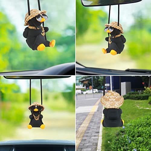 Cool Car Accessories for Men Funny Black Duck Truck Rear View - Product Imagery