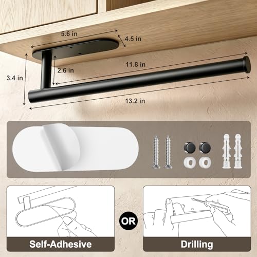2-Pack Paper Towel Holder for Kitchen, Self-Adhesive & Drilling - Product Imagery