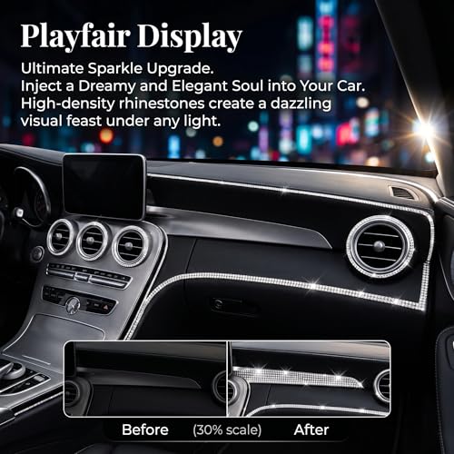 Bling Car Rhinestone Trim, 16.4Ft Self Adhesive Glitter Crystal - Product Imagery