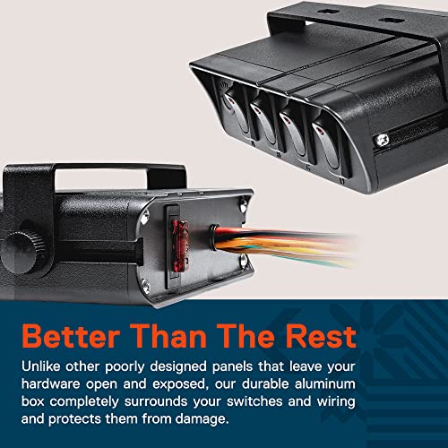 True MODS 4-Gang 12V Rocker Switch Box Panel 20A SPST Toggle for - Product Imagery