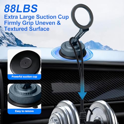 PIEPIE All-Metal Alloy Magnetic Suction Cup Car Phone Mount - Product Imagery