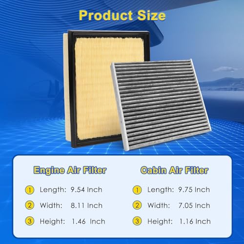 Cabin & Engine Air Filter Kit for 2023-2026 Toyota Sequoia - Product Imagery