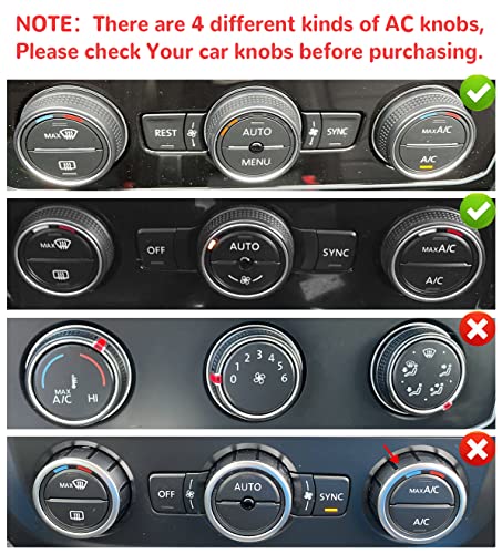Auovo AC Knob Covers Compatible with Volkswagen VW Accessories - Product Imagery