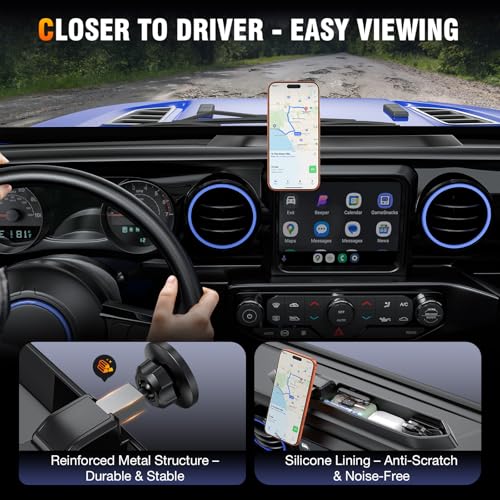 Magnetic Phone Mount for 2018 2019 2020 2021 2022 2023 Jeep - Product Imagery