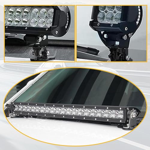 ijuicy 2 PCS Led Light Bar Mounting Brackets, Adjustable Hood - Product Imagery