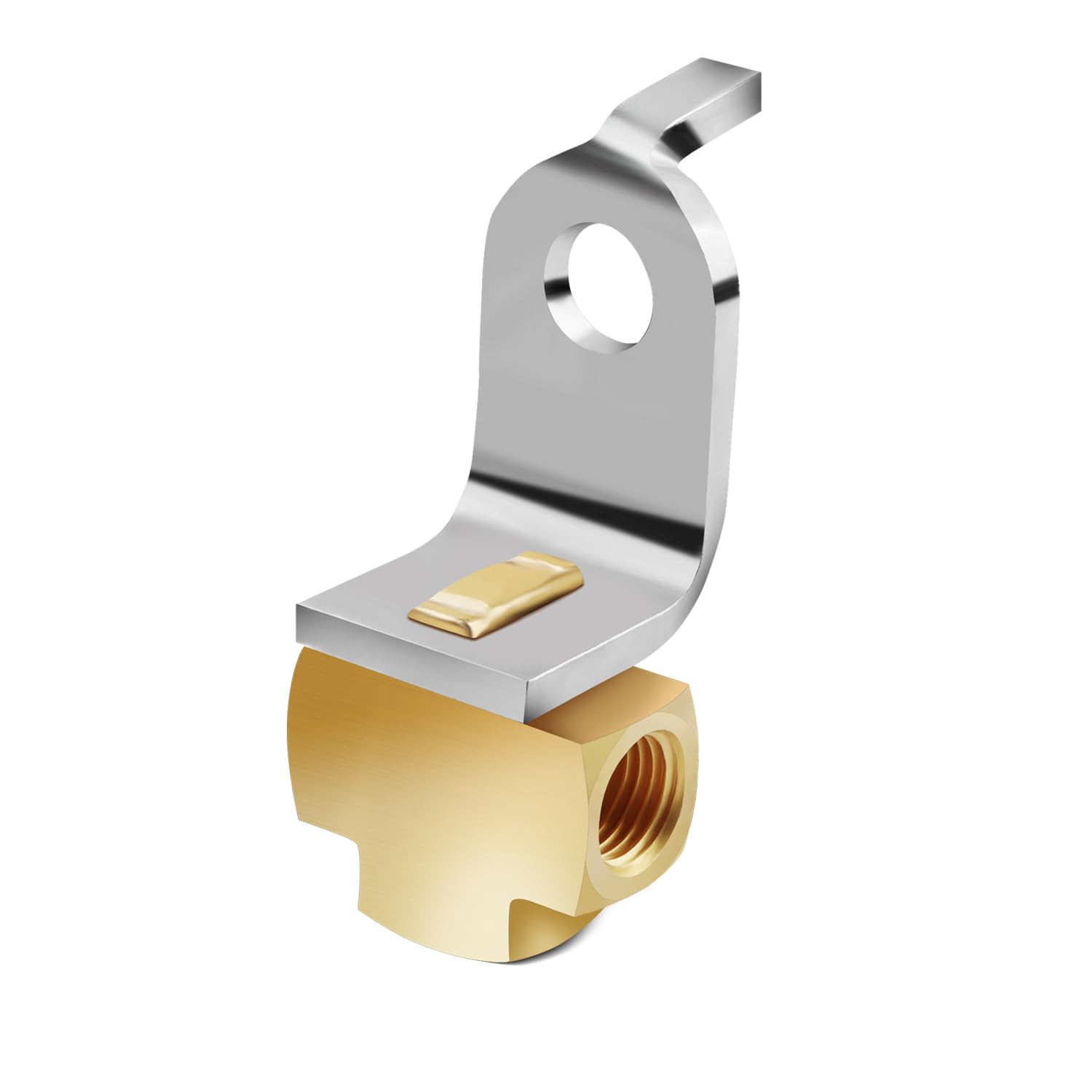 3-Way Brake Line Tee with Mounting Bracket,Brass Brake Line - Product Imagery