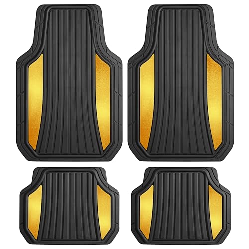 Motor Trend ChromeTech Car Floor Mats Full Set - Durable Rubber - Product Imagery