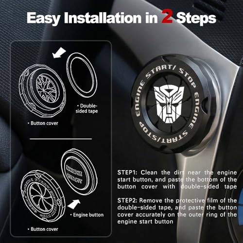 Tybasthe Rotary Push Start Button Cover, Autobots Car - Product Imagery