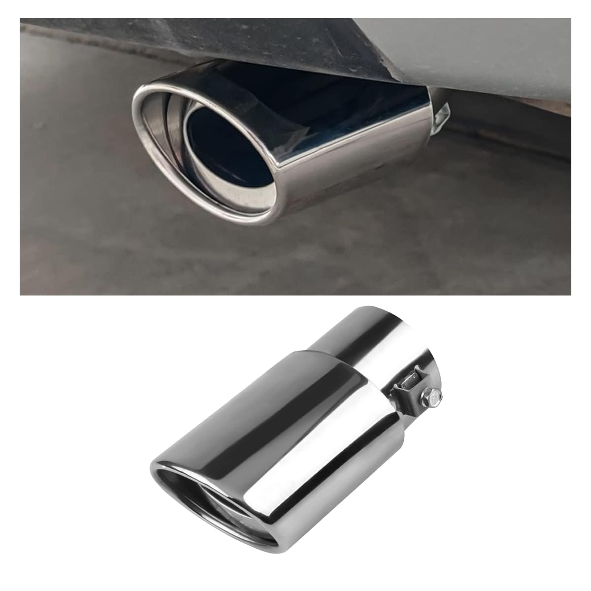 smilfuy Stainless Steel Car Exhaust Tip, 2.5" Inlet 3.3" Outlet, - Product Imagery