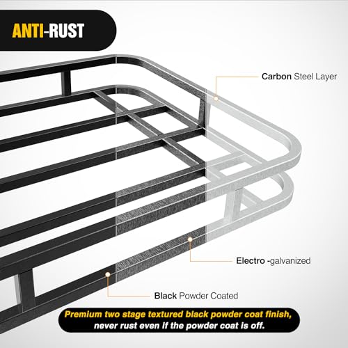 Nilight 32”×26”×4” RV Bumper Mounted Cargo Rack Carrier with Net - Product Imagery