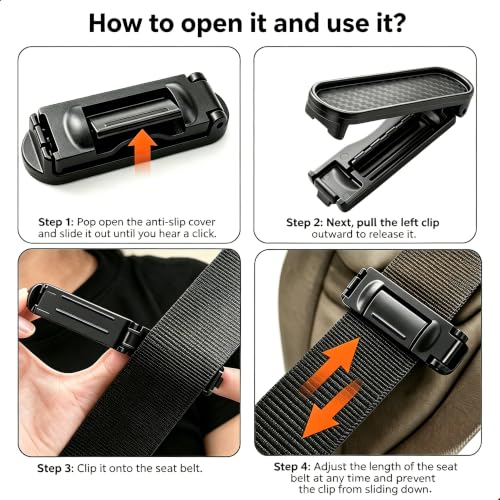 Seat Belt Clips, 2Pcs Car Seatbelt Adjuster for Adults, Short - Product Imagery