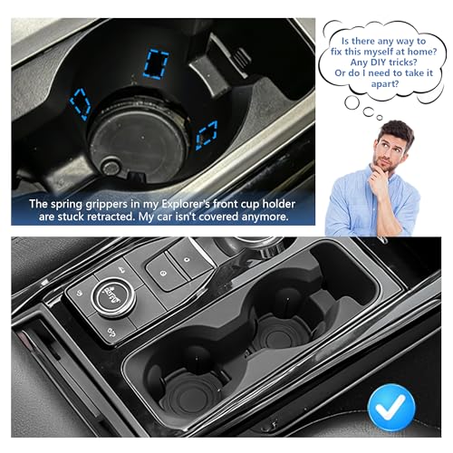 Cup Holder Inserts for Ford Explorer 2020-2024 Accessories - Product Imagery