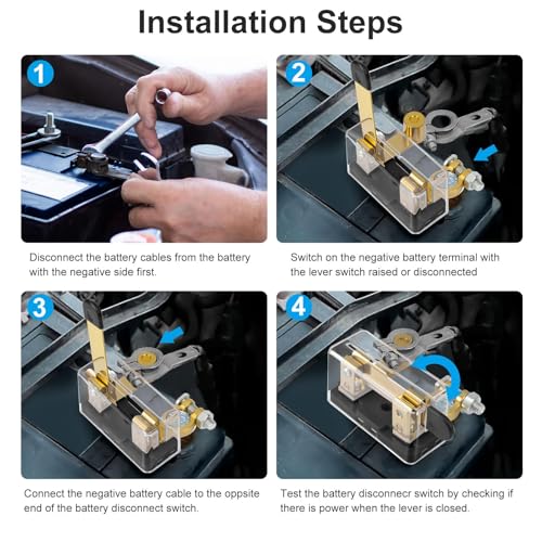 Linkstyle 2PCS Battery Disconnect Switch 12V 24V, Vertical Knife - Product Imagery