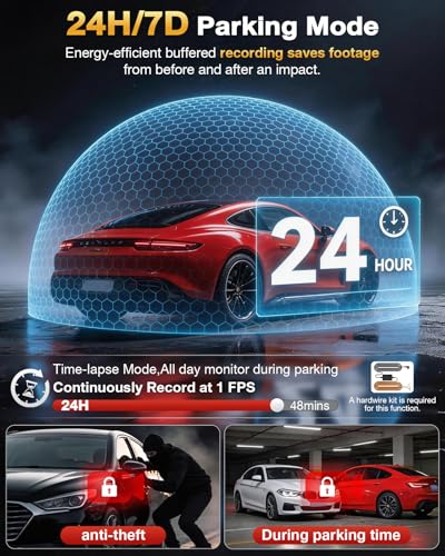 4 Channel 360° Dash Cam, 4K Front + 1080P Rear/Left/Right, 5GHz - Product Imagery