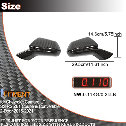 Real Carbon Fiber Mirror Cover fits for Chevrolet Camaro LT SS - Product Imagery
