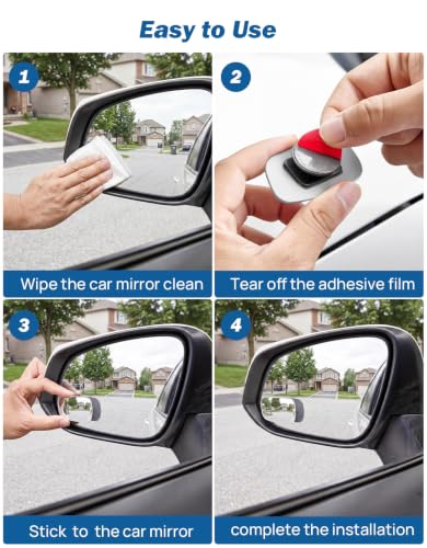 JOYTUTUS Blind Spot Mirror 2 Pack HD Frameless Convex Glass for - Product Imagery