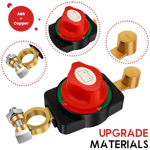 2PCS Battery Disconnect Switch Top Post, Battery Cut Off Switch - Product Imagery