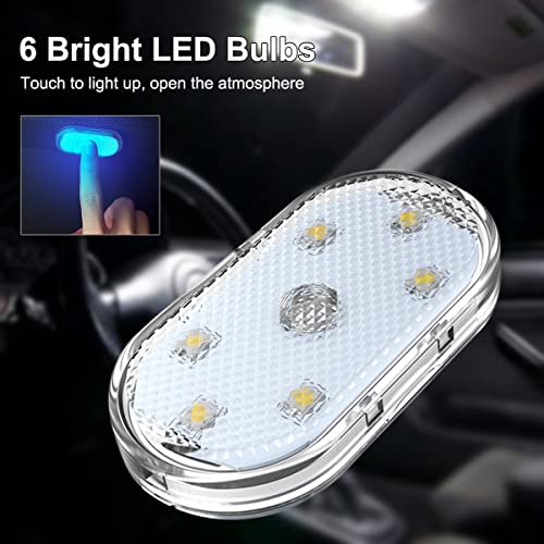4Pcs Car LED Lights Interior Wireless, 7 Colors Interior Car - Product Imagery