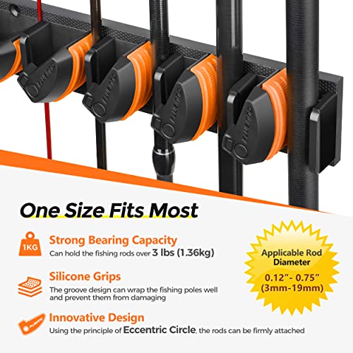 PLUSINNO V9 Vertical Fishing Rod Holders, Wall Mounted Fishing - Product Imagery