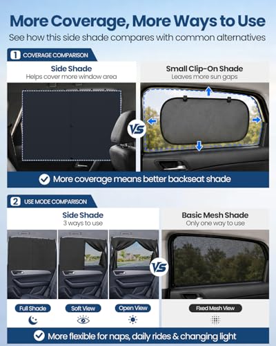 Car Window Shades, [Upgraded] 8 Strong Magnets Magnetic Side - Product Imagery
