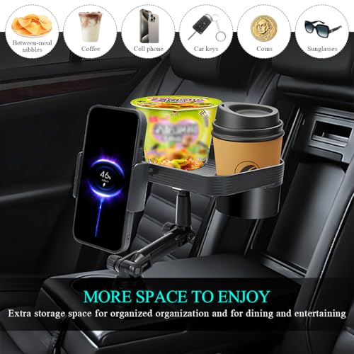Car Cup Holder Tray, 3 in 1 Detachable Auto Cup Holder Tray Food - Product Imagery