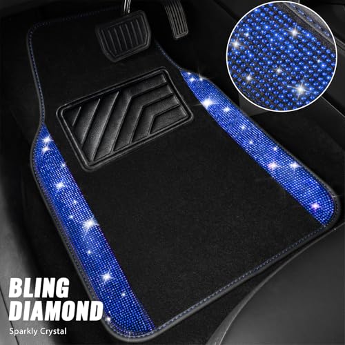 CAR PASS Bling Rhinestones Diamond Car Floor Mat,Sparkly Glitter - Product Imagery