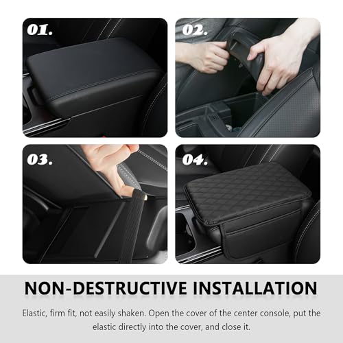Stacool Upgraded Car Center Console Cover,Microfiber Leather Car - Product Imagery