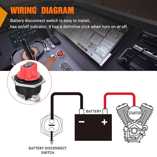 Nilight Battery Disconnect Switch 300A Master Disconnector - Product Imagery