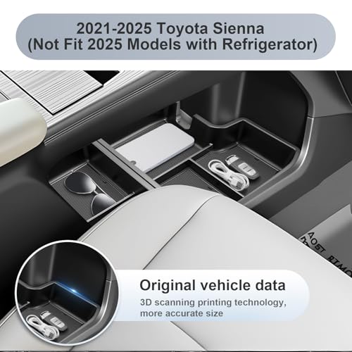 SKTU 2Pcs for 2021-2026 Toyota Sienna Center Console Organizer - Product Imagery