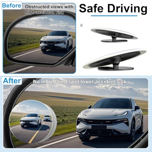 Blind Spot Mirrors 2 Pack, Frameless Side Mirror Blindspot - Product Imagery