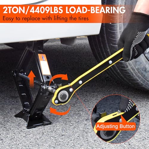 Scissor Car Jack 2 Ton (4409 lbs) Tire Changing Kit with Lug - Product Imagery