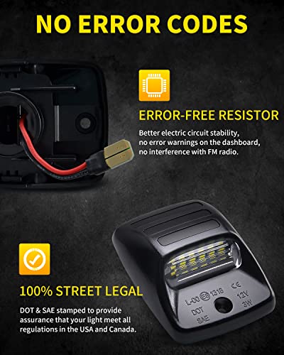 Pure White LED License Plate Lights with Red OLED Neon Tube Tag - Product Imagery