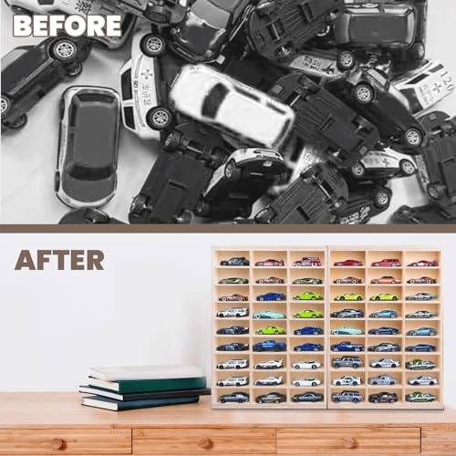 1:64 Model Car Wooden Display Case,54 Space,Storage Display - Product Imagery