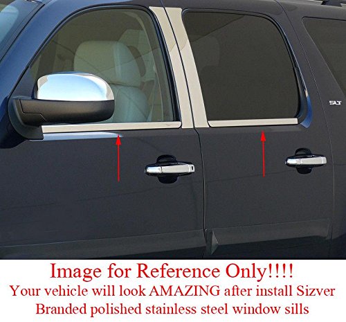 Sizver Polished Stainless Steel Window Sills Trims For 2014-2018 - Product Imagery
