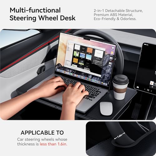 YONZEE 2-in-1 Car Steering Wheel Desk Tray & Car Seat Gap Filler - Product Imagery